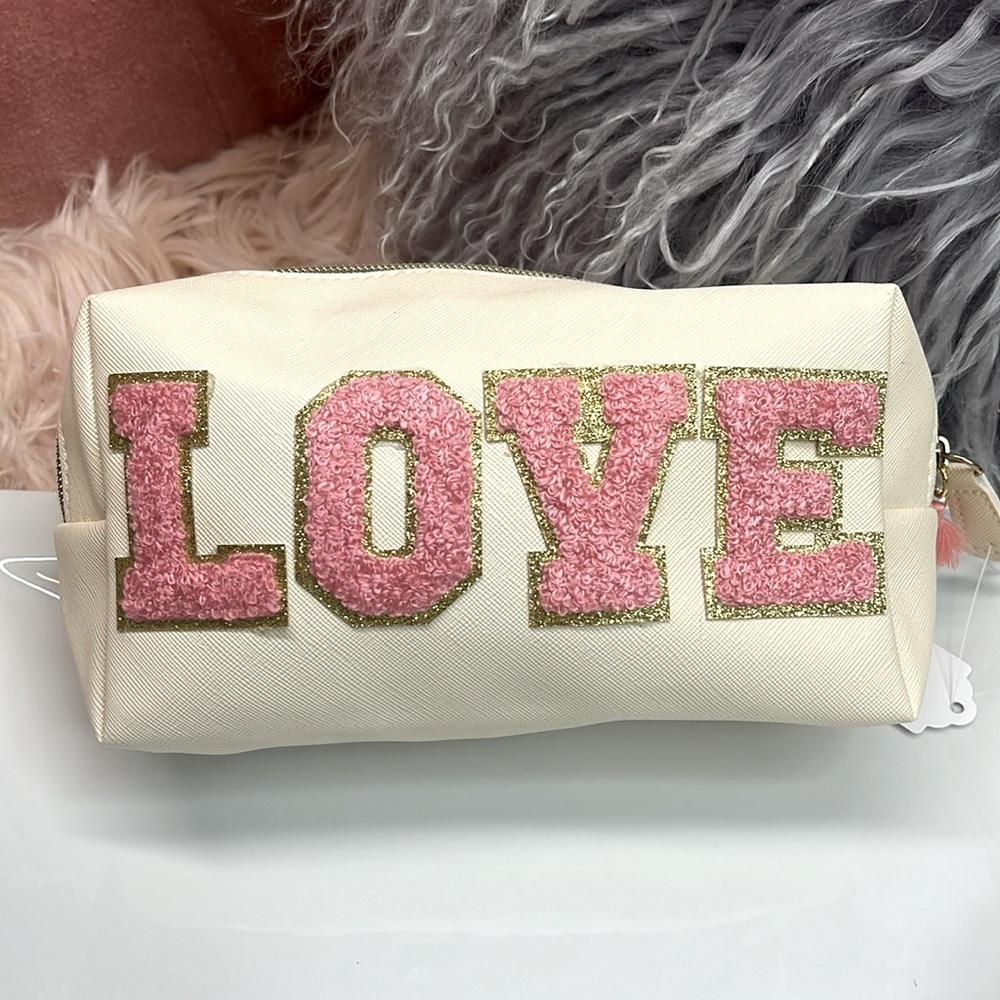 LOVE Varsity Letter Makeup Bag